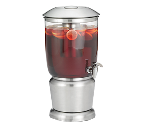 TableCraft Products  75  2.5 Gallon Upscale Beverage Dispenser, BPA-Free Reservoir, Stainless Steel, 10.75'' dia x 19.5'' H
