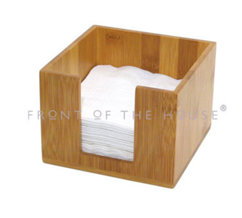 Front Of The House  BHO039BBB21  5.5'' Square Bamboo Napkin Holder - Natural