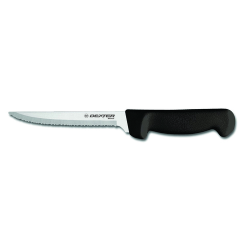 Dexter Russell  31628B  8'' scalloped utility knife, black handle