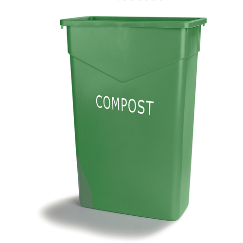 CFS Brands  342023CMP09  Trimline Waste Container, 23 gallon, rectangular, ''Compost'', polyethylene, green