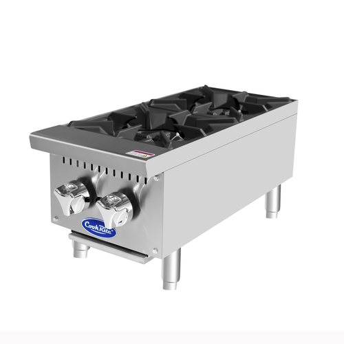 Atosa ACHP-2 Countertop 12'' Wide Hotplate, Natural Gas, Two Burners, 32k BTU per Burner - Image 2