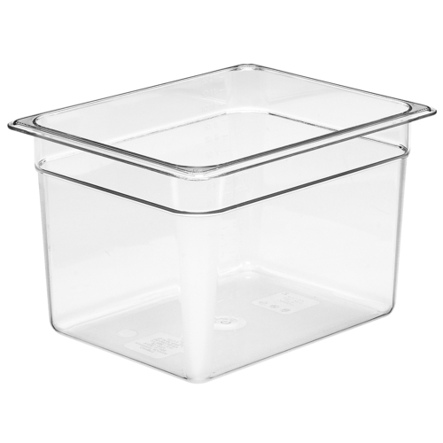 Cambro  28CW135  Camwear Food Pan, 12.4 qt., 8'' deep, 1/2 size, polycarbonate, clear