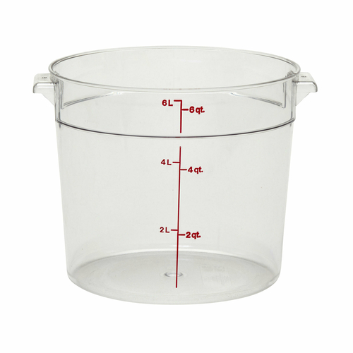 Cambro  RFSCW6135  Camwear Storage Container, round, 6 qt., polycarbonate clear