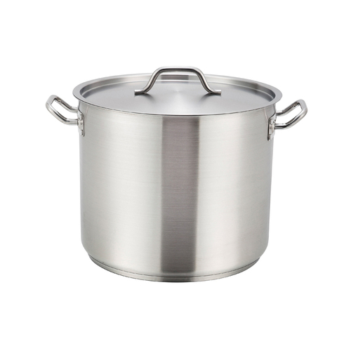 Winco SST-80 80qt S/S Stock Pot w/Cover, Induction-Ready