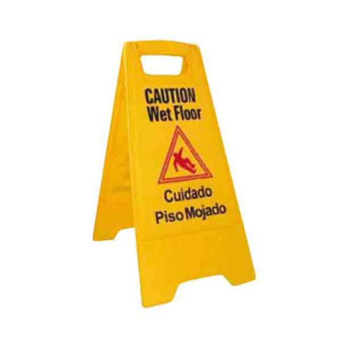 Winco  WCS-25  Wet Floor Caution Sign, Fold-out, Yellow