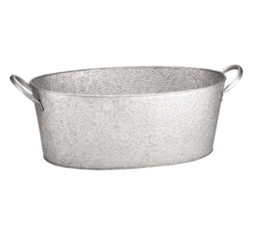 TableCraft Products GT2313 4.5 Gal Galvanized Oval Beverage Tub, Galvanized Steel, 23 x 13 x 7.5''
