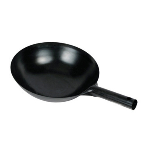 Winco WOK-36 16'' Carbon Steel Wok, Integrated Hdl, Black