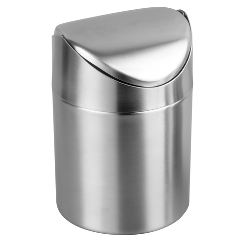 Winco DDSF-101S 4-3/4''Dia x 6''H Mini Swing Waste Can, Stainless Steel