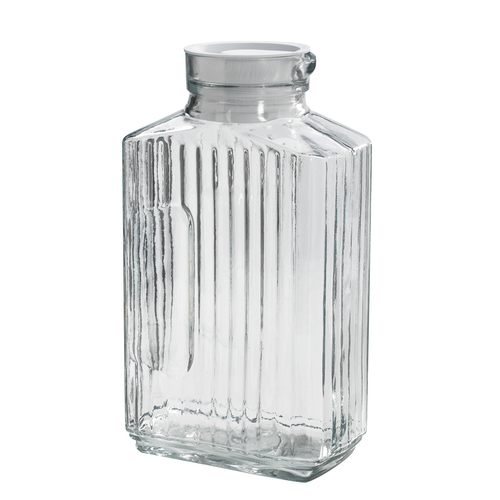 Anchor Hocking Foodservice  93221AHG17  Bistro Pitcher - White Lid 2 QT