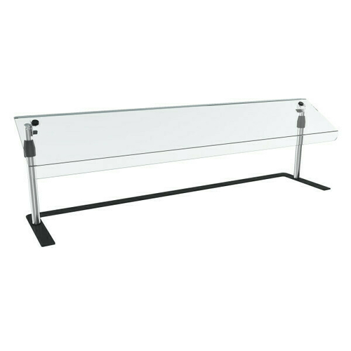 Vollrath MB60 60'' Mobile Countertop Breathguard, height adjustable curved acrylic panel