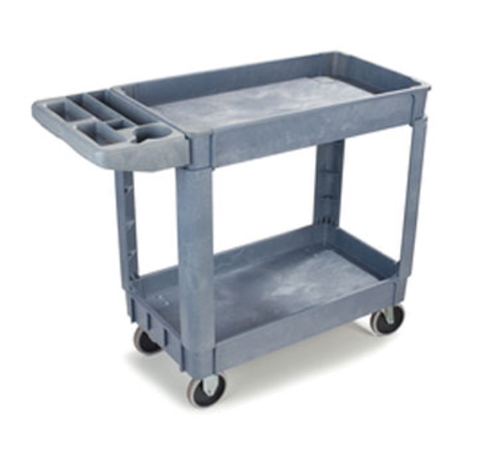 CFS Brands  UC452523  Bin Top Utility Cart, 45''L x 25-1/4''W, (2) shelves, polypropylene, gray