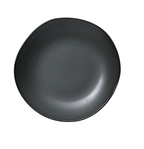 Yanco  CH-108  Champs Plate, 8-1/2'' dia., reactive glazed, porcelain, dark green