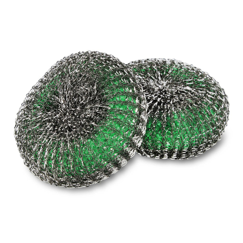 Libman Commercial  1240  Power Scrubbers, 4''L x 4''W, sponge core, woven stainless steel, 2 each per pack