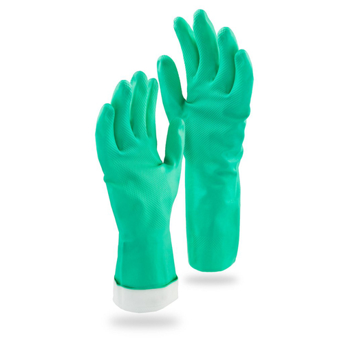 Libman Commercial  1319  Gloves, 13''L, large, 14 mils thick, nitrile, green