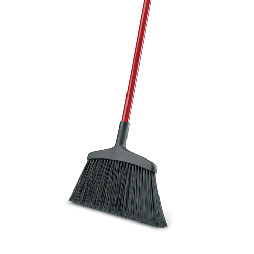 Libman Commercial  997  Angled Broom, 15''W x 55''H, flagged, red handle, black