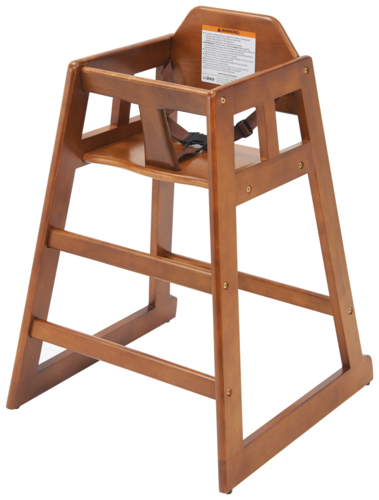Winco CHH-104A Walnut Wood High Chair, Assembled