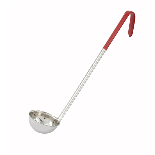 Winco LDC-2 2oz, Ladle, One-piece, Red, S/S