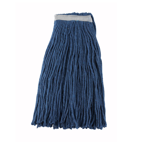 Winco MOP-24C Cotton-Poly Blend Cut-End Wet Mop Head, 24oz, Blue