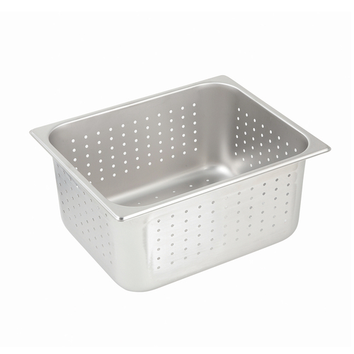 Winco SPHP6 Perforated Steam Pan, Half-size, 6'', S/S
