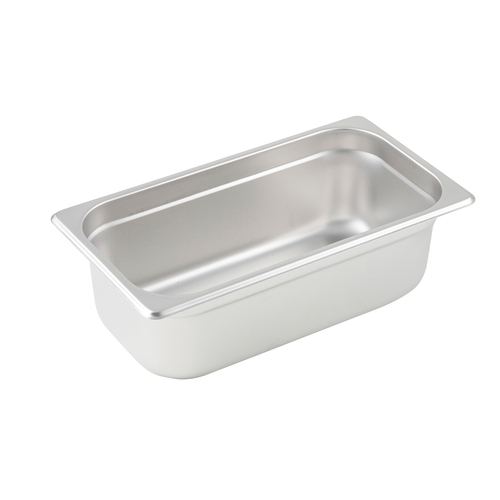 Winco SPJL-304 Anti-jam Steam Pan, 1/3 Size, 4'', 25 Ga S/S