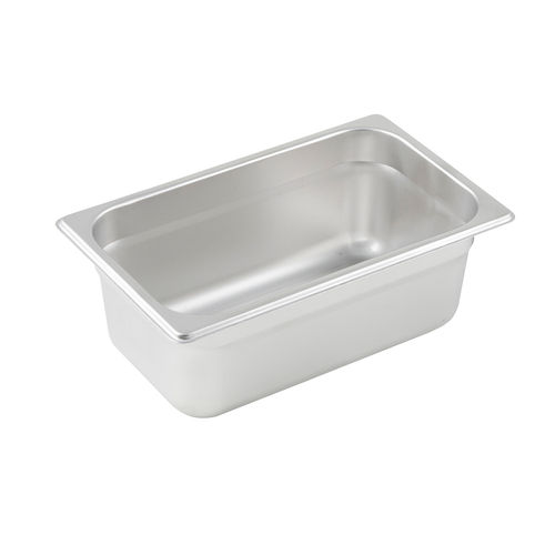 Winco SPJL-404 Anti-jam Steam Pan, 1/4 Size, 4'', 25 Ga S/S