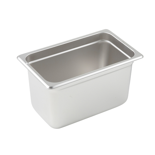 Winco SPJL-406 Anti-jam Steam Pan, 1/4 Size, 6'', 25 Ga S/S