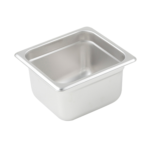 Winco SPJL-604 Anti-jam Steam Pan, 1/6 Size, 4'', 25 Ga S/S