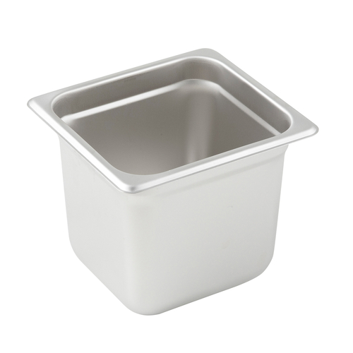 Winco SPJL-606 Anti-jam Steam Pan, 1/6 Size, 6'', 25 Ga S/S