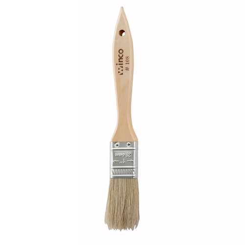 Winco WBR-10 Pastry Brush, Boar Bristle, 1'' Wide