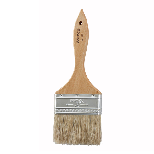Winco WBR-30 Pastry Brush, Boar Bristle, 3'' Wide