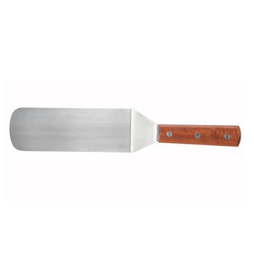 Winco TN249 Flexible Turner w/Offset, Wooden Hdl, 8'' x 2-13/16'' Blade