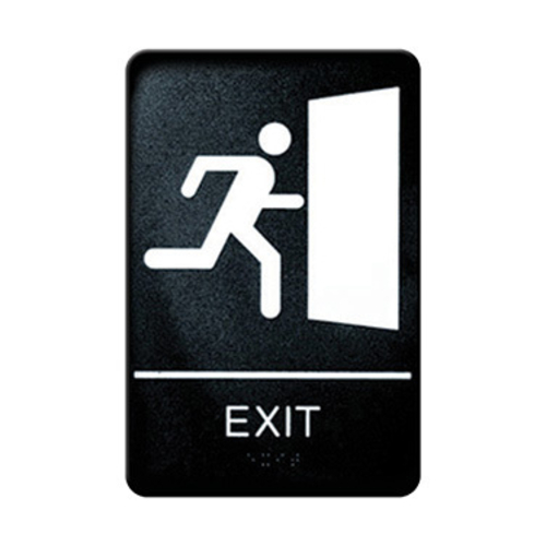 Winco SGNB-604 Information Sign, ''Exit'', 6'' x 9'', Braille