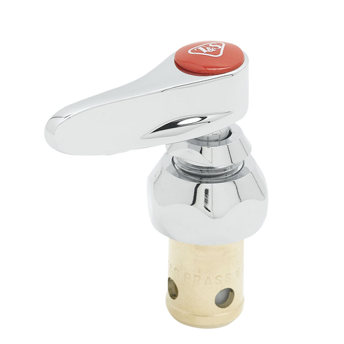 T&S Brass 002712-40NS Eterna Cartridge Assembly for T&S, RTC (hot), with spring check, lever handle, red index