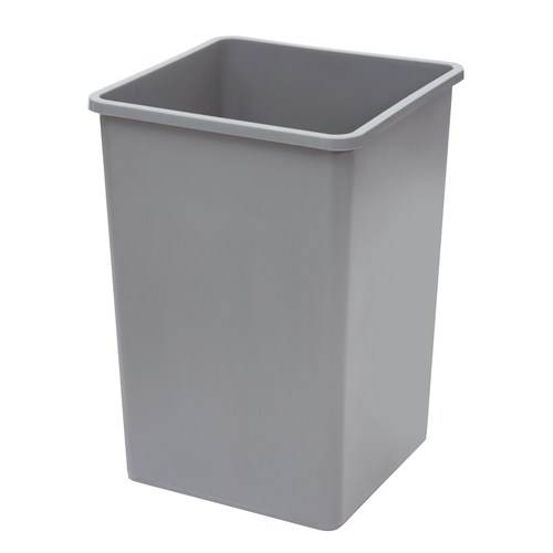 Winco PTCS-35G 35 Gallon Square Tall Trash Can, 19-1/2'' Square x 27-5/8''H, Gray