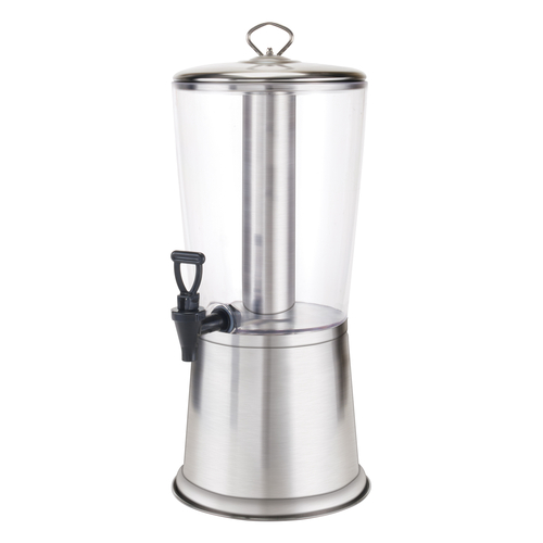 Winco 904 Beverage Dispenser, 2-1/4 Gal, 9-1/8''x10''x22'', AS Container,SS Lid/Ice Core/Base