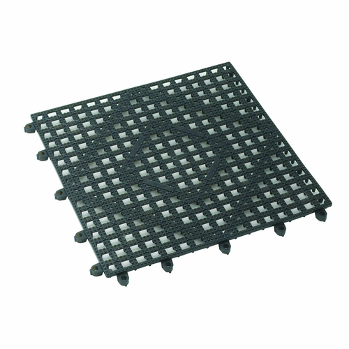 Winco  BML-12K  Bar Mat, Interlocking, 12'' x 12'', Dark Smoke
