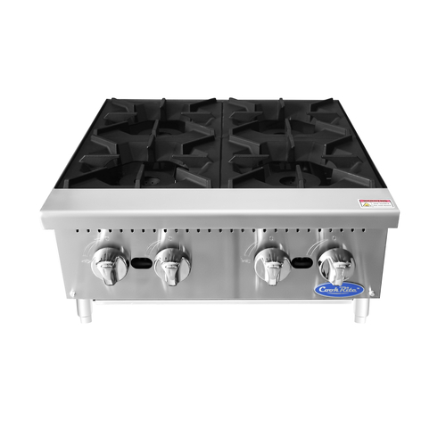 Atosa ACHP-4 Countertop 24'' Wide Hotplate, Natural Gas, Four Burners, 32k BTU per Burner