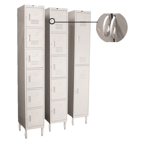GSW USA EL-5DR Employee Locker, 5-tier, 12''W x 20''D x 77''H, 6'' legs, powder coated beige