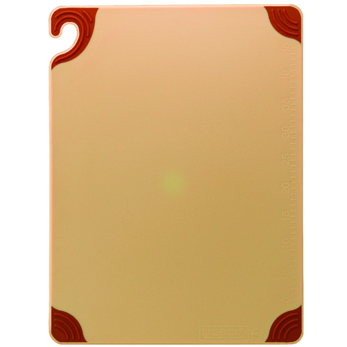 CFS Brands CBG182412BR Saf-T-Grip Cutting Board with hook, 18'' x 24'' x 1/2'', co-polymer, brown