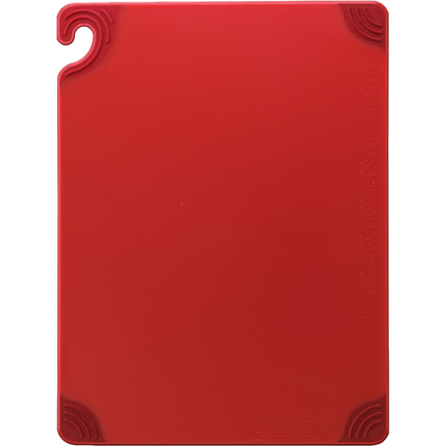 CFS Brands CBG182412RD Saf-T-Grip Cutting Board with hook, 18'' x 24'' x 1/2'', co-polymer, red