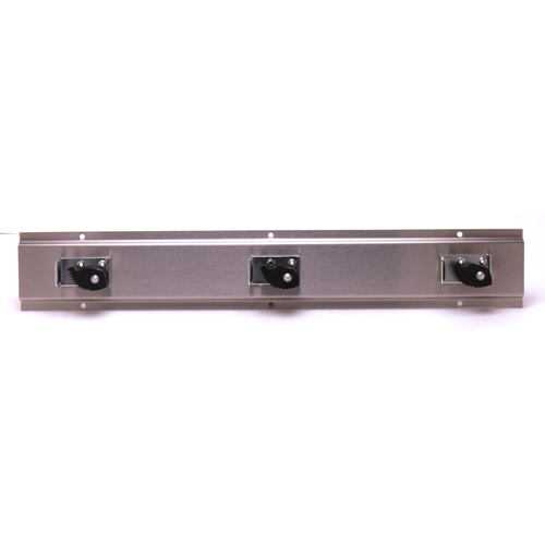 T&S Brass B-0653 Mop Hanger, three rubber grips, 17.68'' long x 2.62'' W