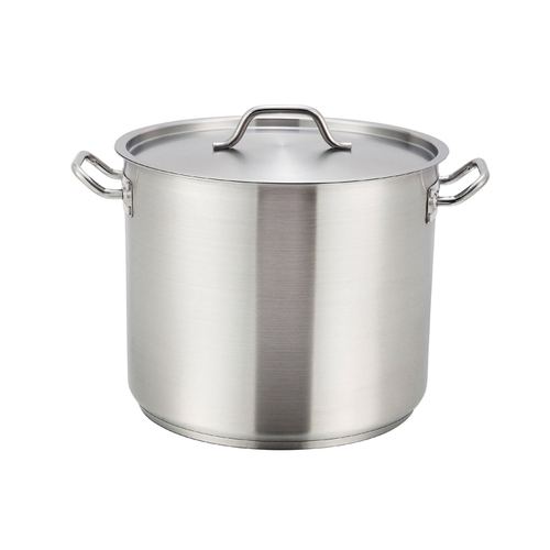 Winco  SST-32  32qt S/S Stock Pot w/Cover, Induction-Ready