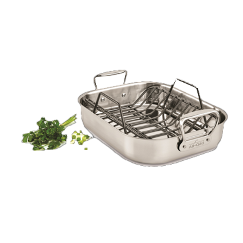 Rosenthal Sambonet Paderno  E752S264  All-Clad Roaster with handles, 14'' x 11'' x 5'' H, stainless steel