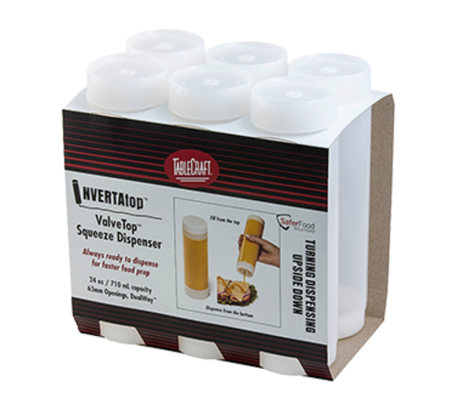 TableCraft Products C24SV 24 oz InvertaTop Squeeze Bottle, 63 mm Opening (Conveniently Packaged for Cash & Carry)