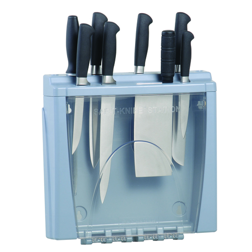 CFS Brands STK1008 Saf-T-Knife Station, 15''W, up to 8 knives, clear front door, plastic