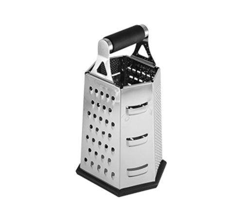 TableCraft Products SG204BH 6-Sided Stainless Steel Non-Slip Grater, 5.5 x 4.5 x 9.25''