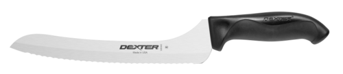 Dexter Russell  36008  9'' scalloped offset slicer, black handle