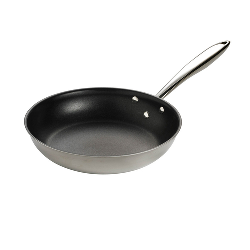 Browne USA Foodservice 5724097 Fry Pan, 9-1/2'' x 2'', induction, tri-ply stainless steel with aluminum core, Excalibur non-stick coating