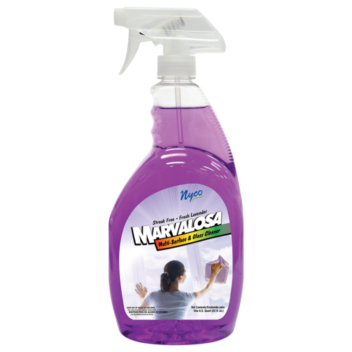 Nyco Products Company NL906-QPS9 MARVALOSA RTU Multi-Surface & Glass Cleaner, Lavender, 1 Pistol Grip Quart