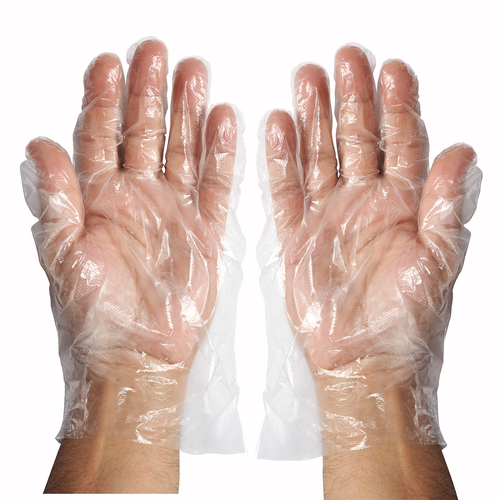 Winco  GLP-L  Disposable Gloves,Multi-Purpose Poly, Powder & Latex-Free, Large, 500pcs/box